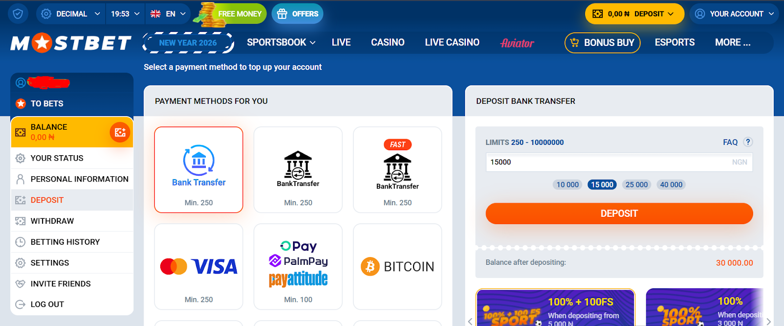 Mostbet Nigeria Deposit Methods