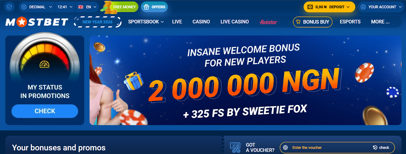 Mostbet Nigeria Bonuses