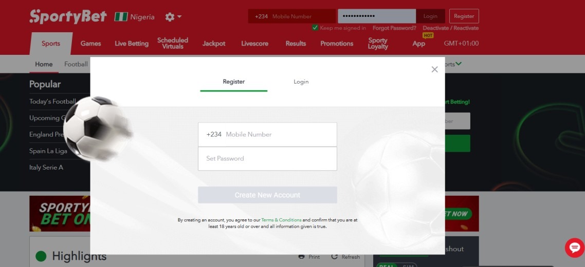 SportyBet Registration Nigeria