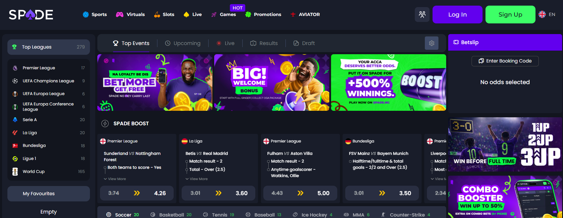 Spade Nigeria Homepage