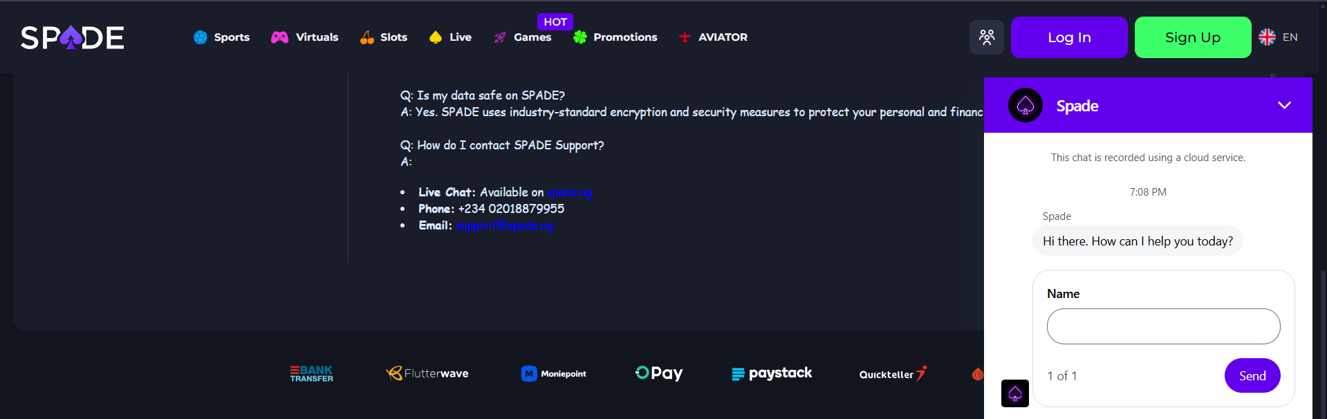 Spade Nigeria Customer Support Contact