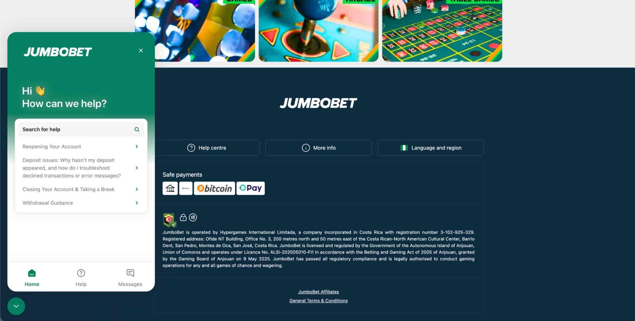 Jumbobet Nigeria Customer Support Contact