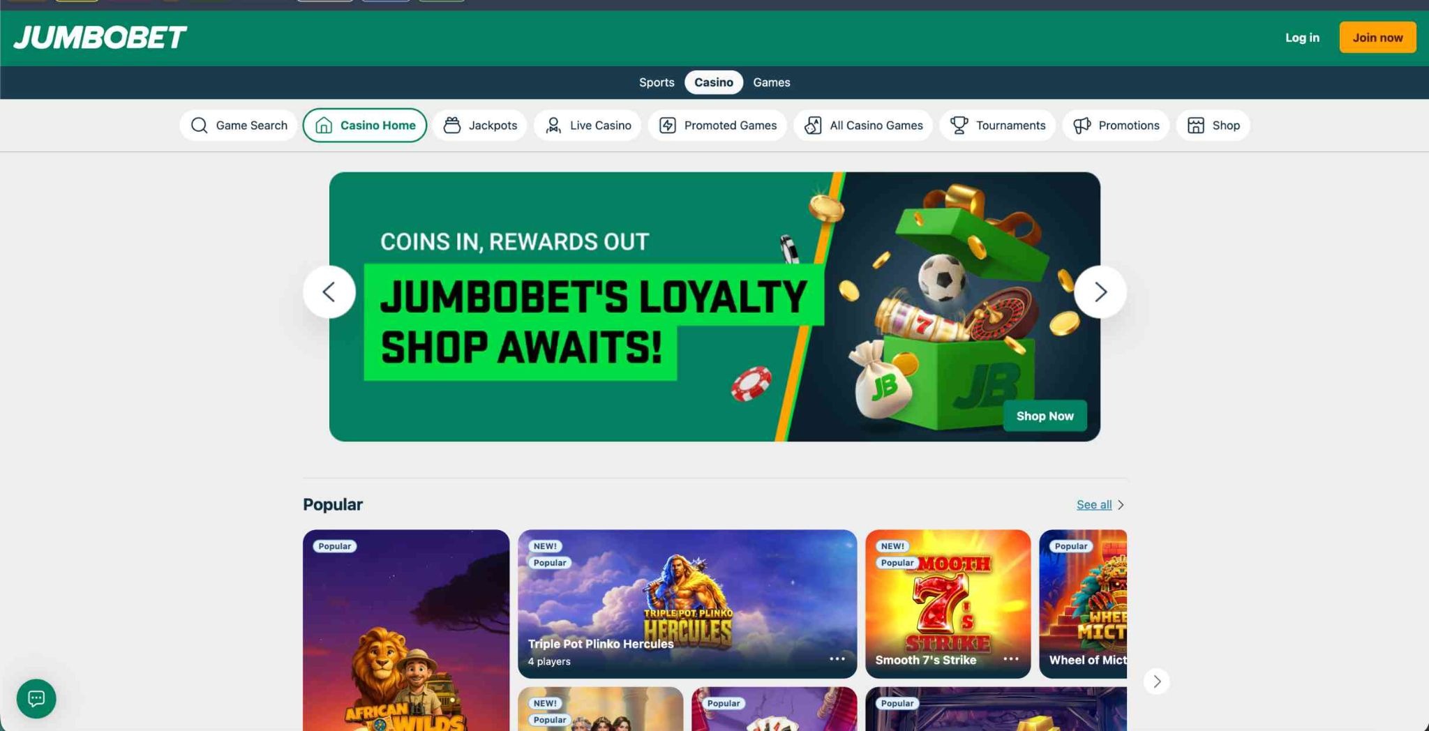 Jumbobet Casino Games