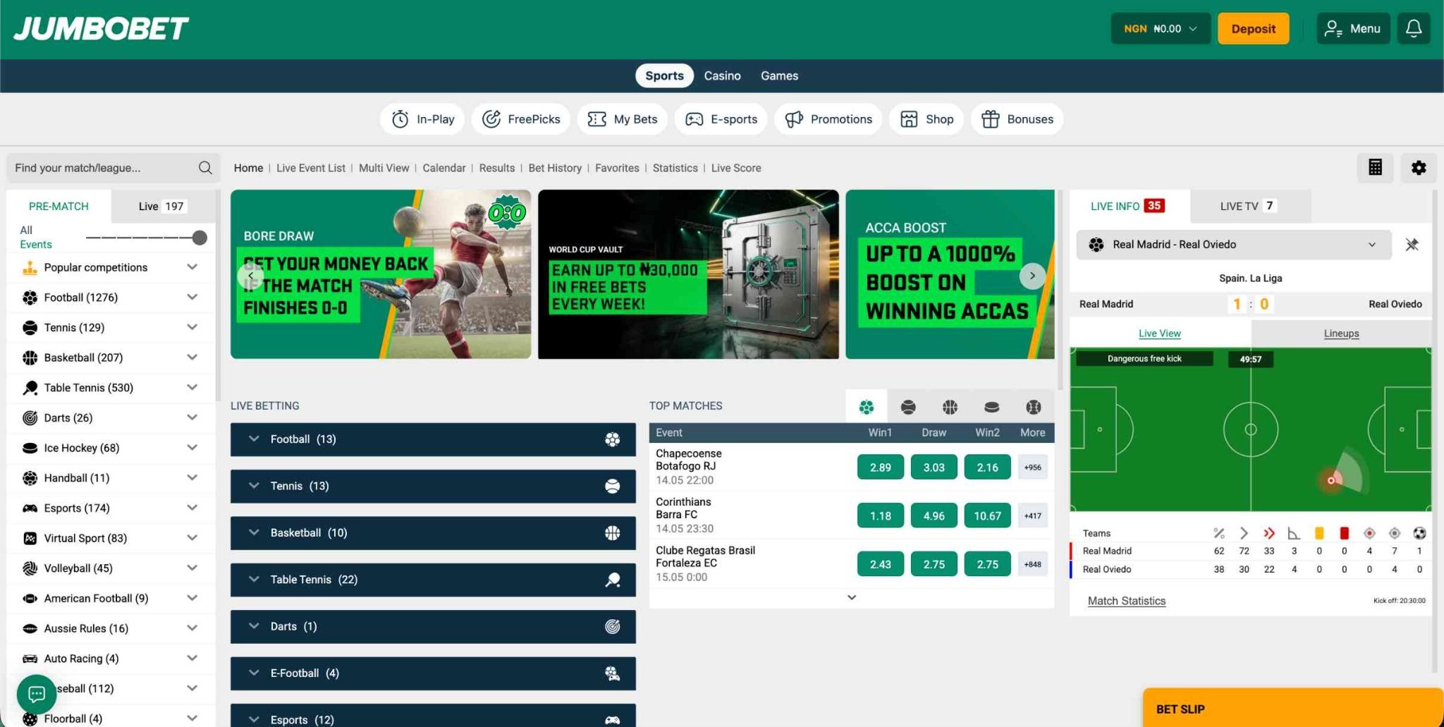Jumbobet Nigeria Sportsbook