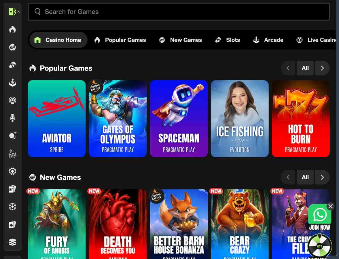 21Bet Casino Games