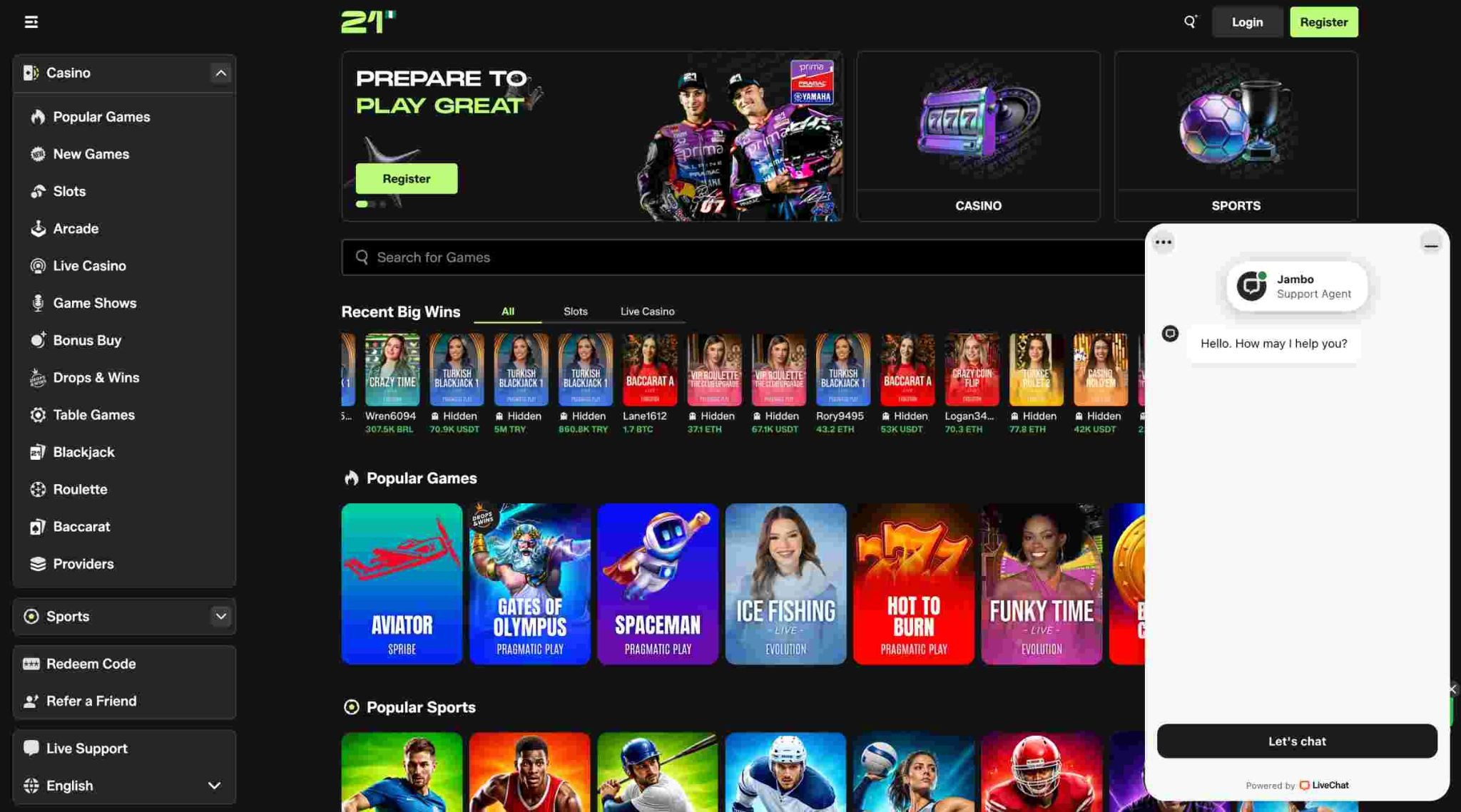 21Bet Nigeria Customer Support Contact