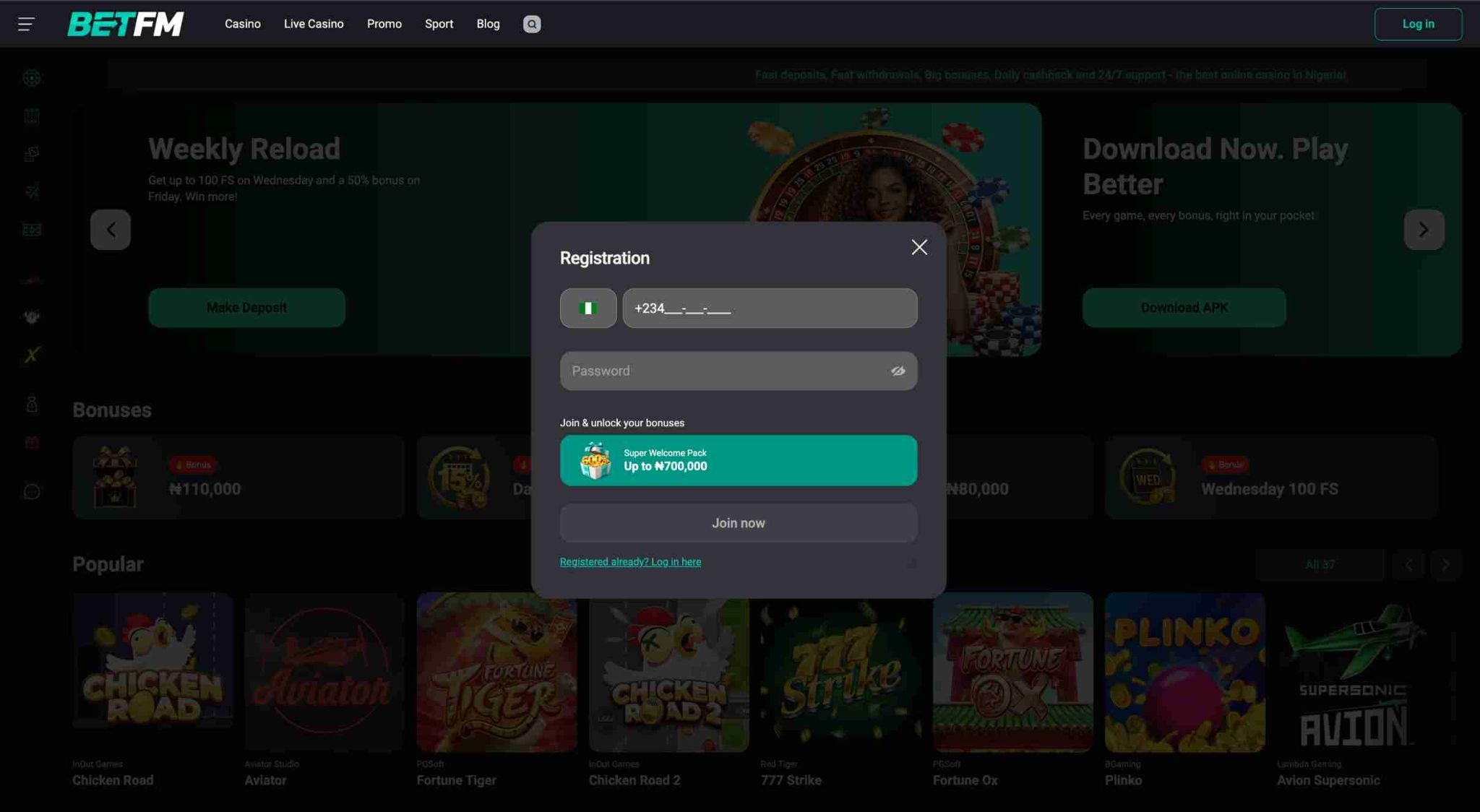 Register with BetFM Nigeria
